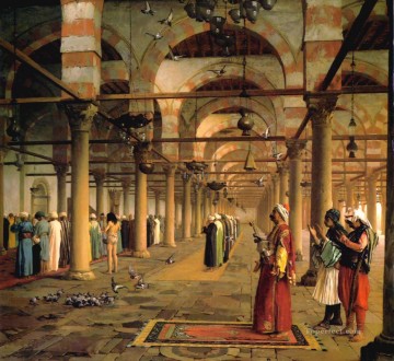 Oración pública en la mezquita de Amr El Cairo Árabe Jean Leon Gerome Islámico Pinturas al óleo